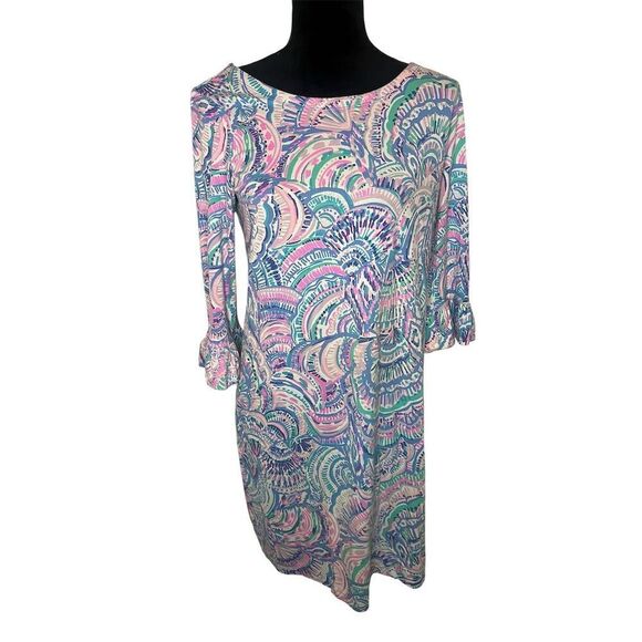 Lilly Pulitzer Women's Sophie Ruffle Dress M Multicolor Knee Length - Picture 1 of 7